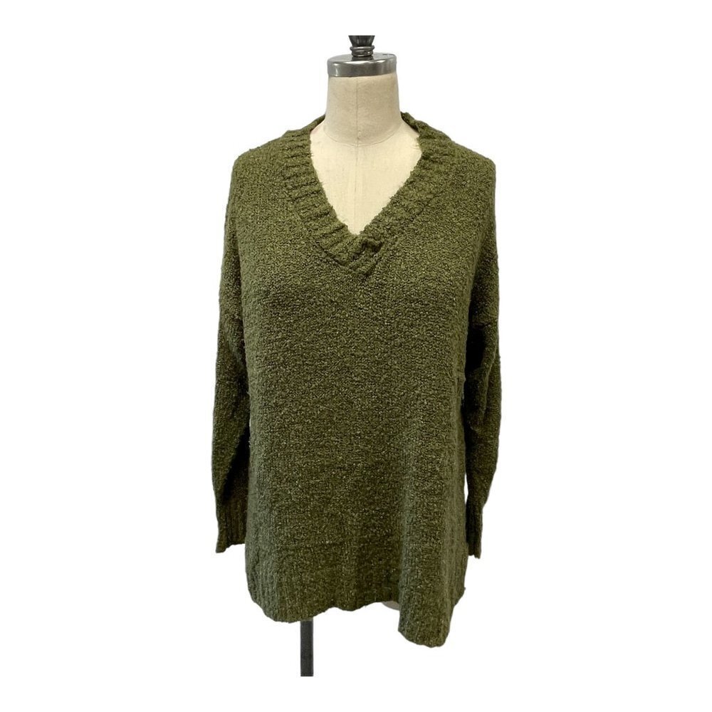Time & Truโ Sweater Pullover Green Olive Size Small